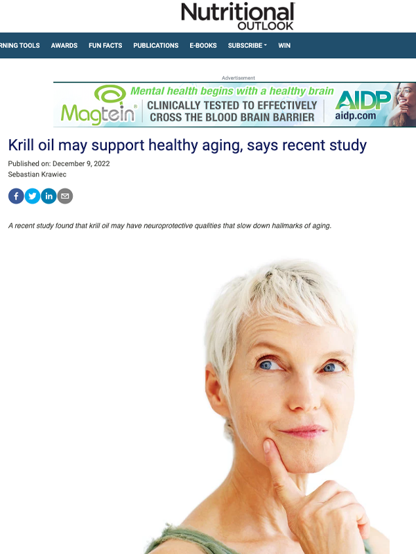 Krill oil phospholipids in the media